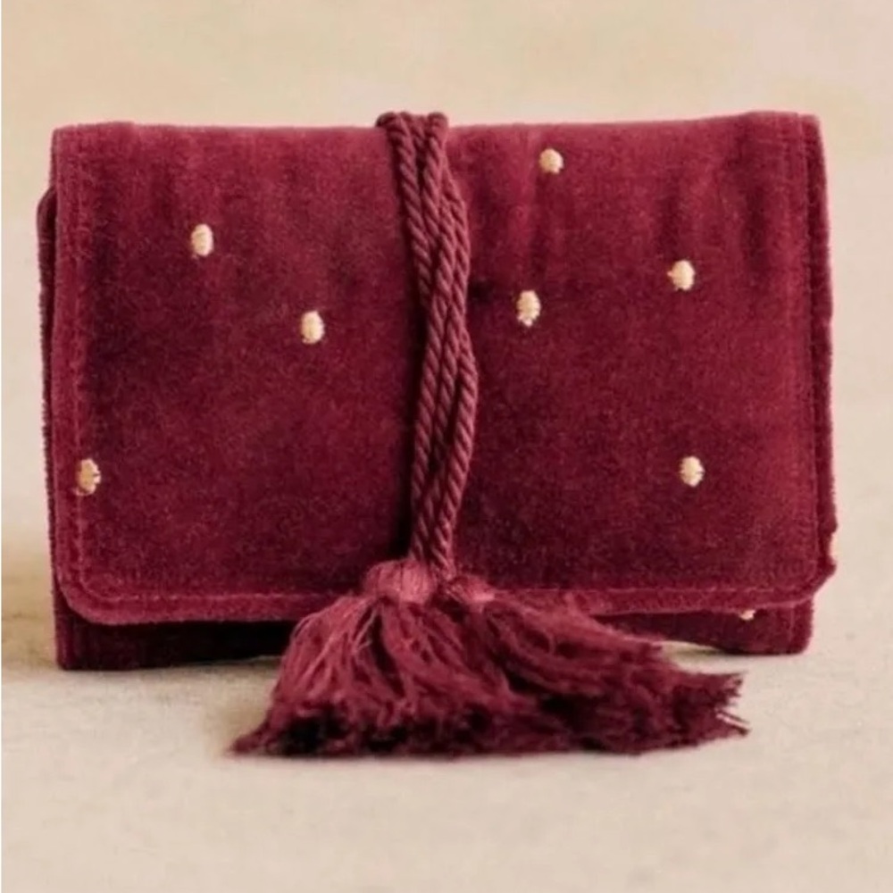Sezane velvet jewelry travel case